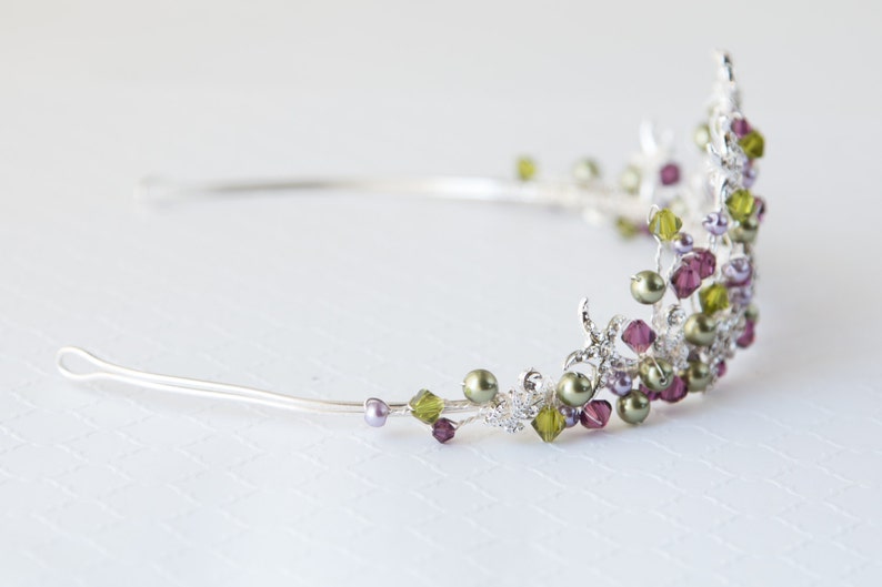 Mermaid Theme Wedding Beach Bride purple and Green Starfish Tiara