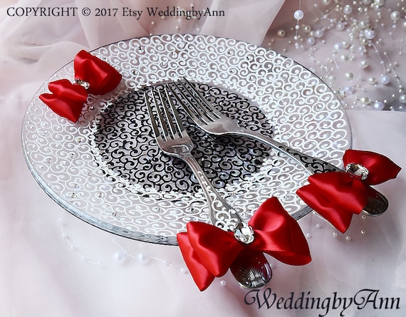 Bride Cake Plates And Forks Lillian Rose Mr Mrs Plate/Fork Set Ct