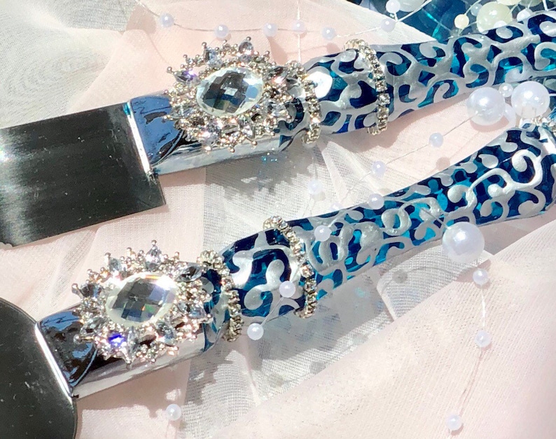 Malibu Blue Wedding Set Wedding Cake Serving Set Wedding Etsy