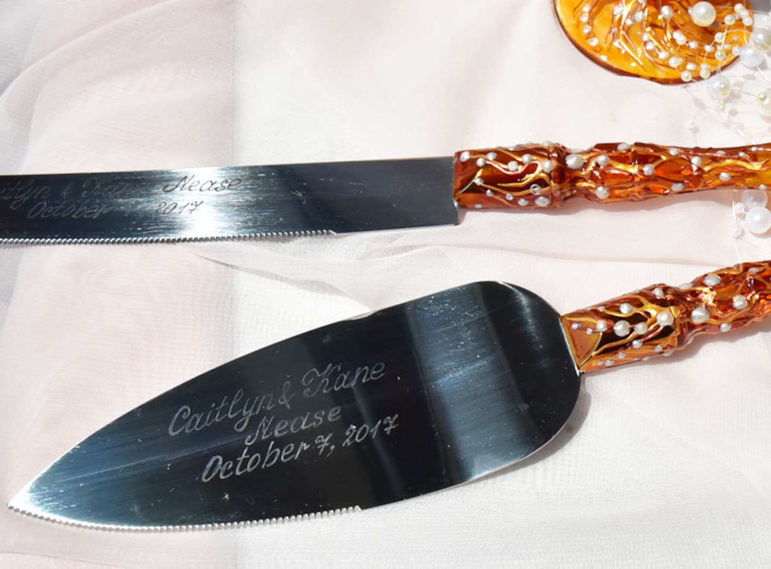 Silver Wedding Cake Serving Set Wedding Cake Server Set Etsy