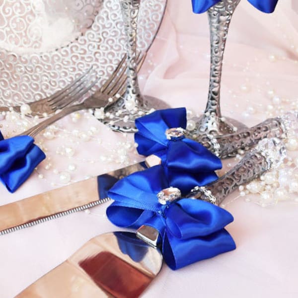 Royal Blue Cutter and Cake Server Etsy