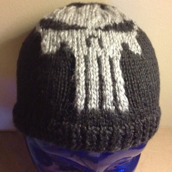 PATTERN: Flat-knit Punisher inspired Skull Beanie