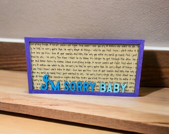 Song Lyric Stand and Frame - I'm Sorry - DIGITAL FILE ONLY