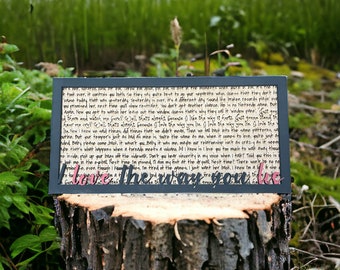 Song Lyric Stand and Frame - Love the Way you Lie - DIGITAL FILE ONLY
