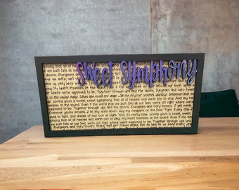 Song Lyric Stand and Frame - Sweet Symphony - DIGITAL FILE ONLY