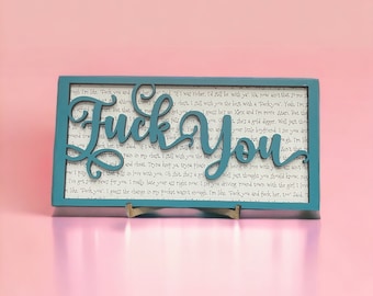 Song Lyric Stand and Frame - F You - DIGITAL FILE ONLY
