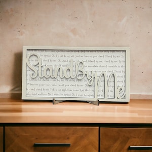 Song Lyric Stand and Frame - Stand By Me (updated) - DIGITAL FILE ONLY