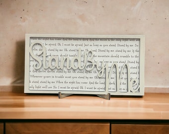 Song Lyric Stand and Frame - Stand By Me (updated) - DIGITAL FILE ONLY