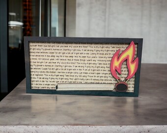 Song Lyric Stand and Frame - Fight Song - DIGITAL FILE ONLY