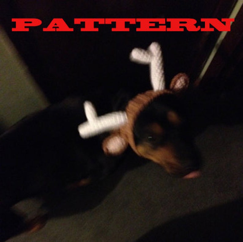 PATTERN: Reindeer Hat for Dogs crochet - Etsy