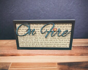 Song Lyric Stand and Frame - Girl on Fire - DIGITAL FILE ONLY