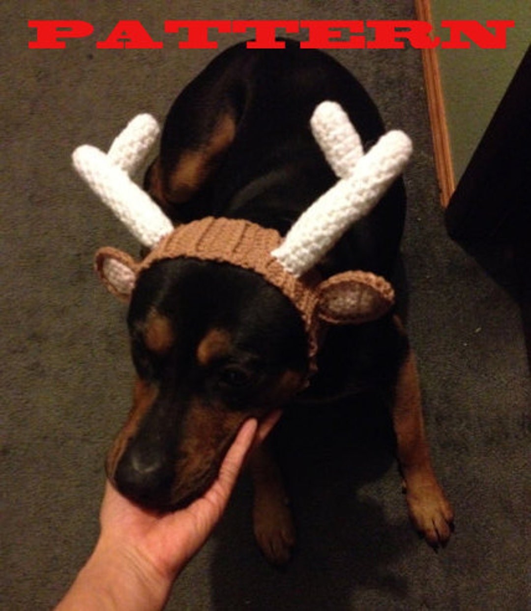 PATTERN: Reindeer Hat for Dogs crochet - Etsy