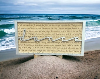 Song Lyric Stand and Frame - I Hope You Dance - DIGITAL FILE ONLY