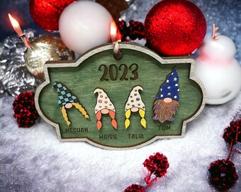 Gnome Family 2023 Ornament Bundle - 2 to 6 gnomes - DIGITAL FILE ONLY