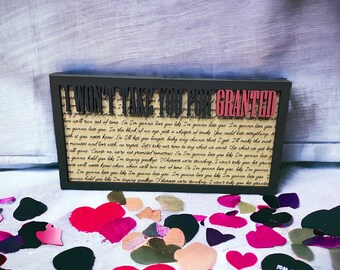 Song Lyric Stand and Frame - I'm Gonna Love You (Like I'm Gonna Lose You) - DIGITAL FILE ONLY