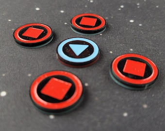 Double-sided Player Markers for use with X-wing