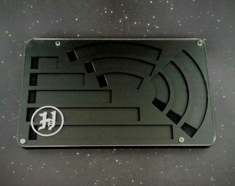 All Acrylic F-size template tray for use with X-wing Miniatures (matte black)