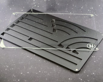 All Acrylic H-size Template Tray for use With X-wing Miniatures Game (Matte Black)