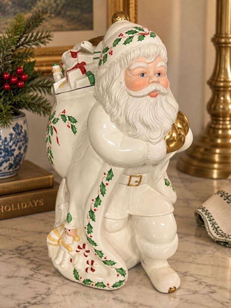 Lenox Vintage Santa Cookie Jar - Etsy