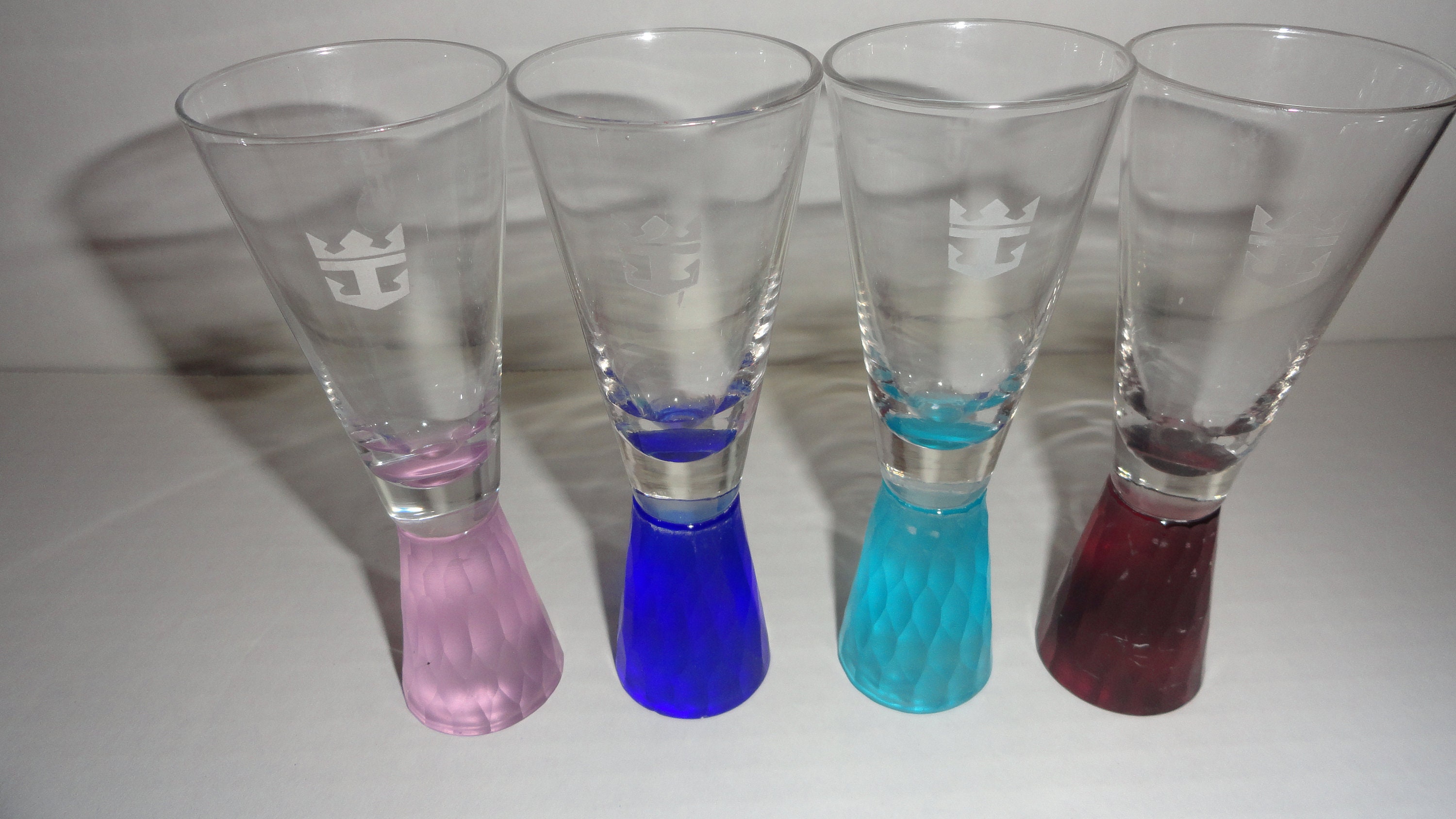 Set Of 4 Colorful Shot Glasses Bar Glasses Etsy