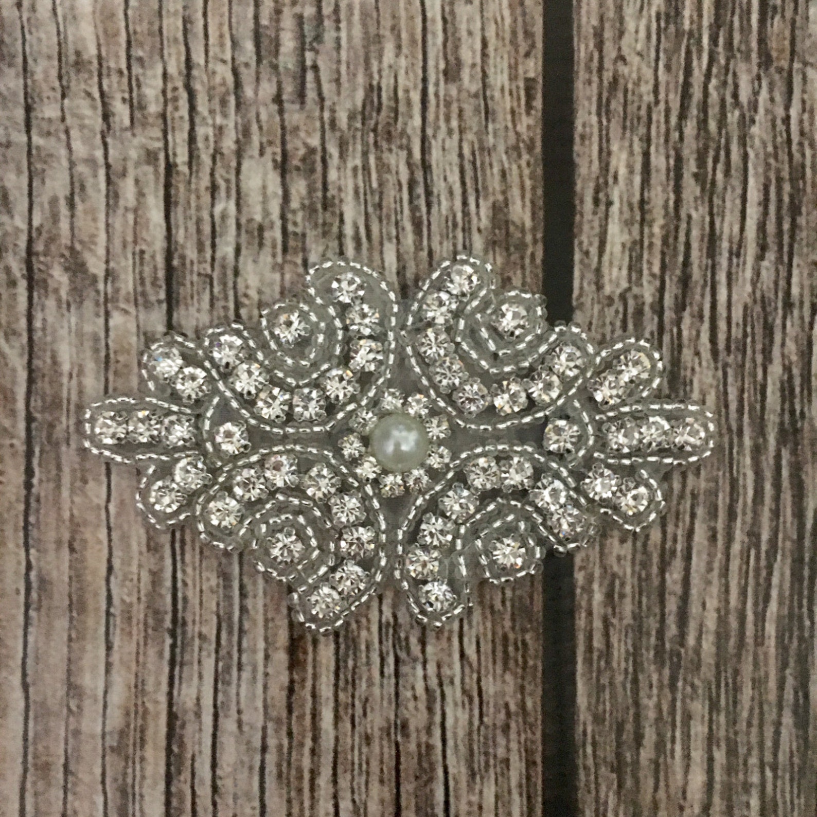 Rhinestone Hair Clip Ivory Hair Clip Flower Girl Hair Clip Etsy