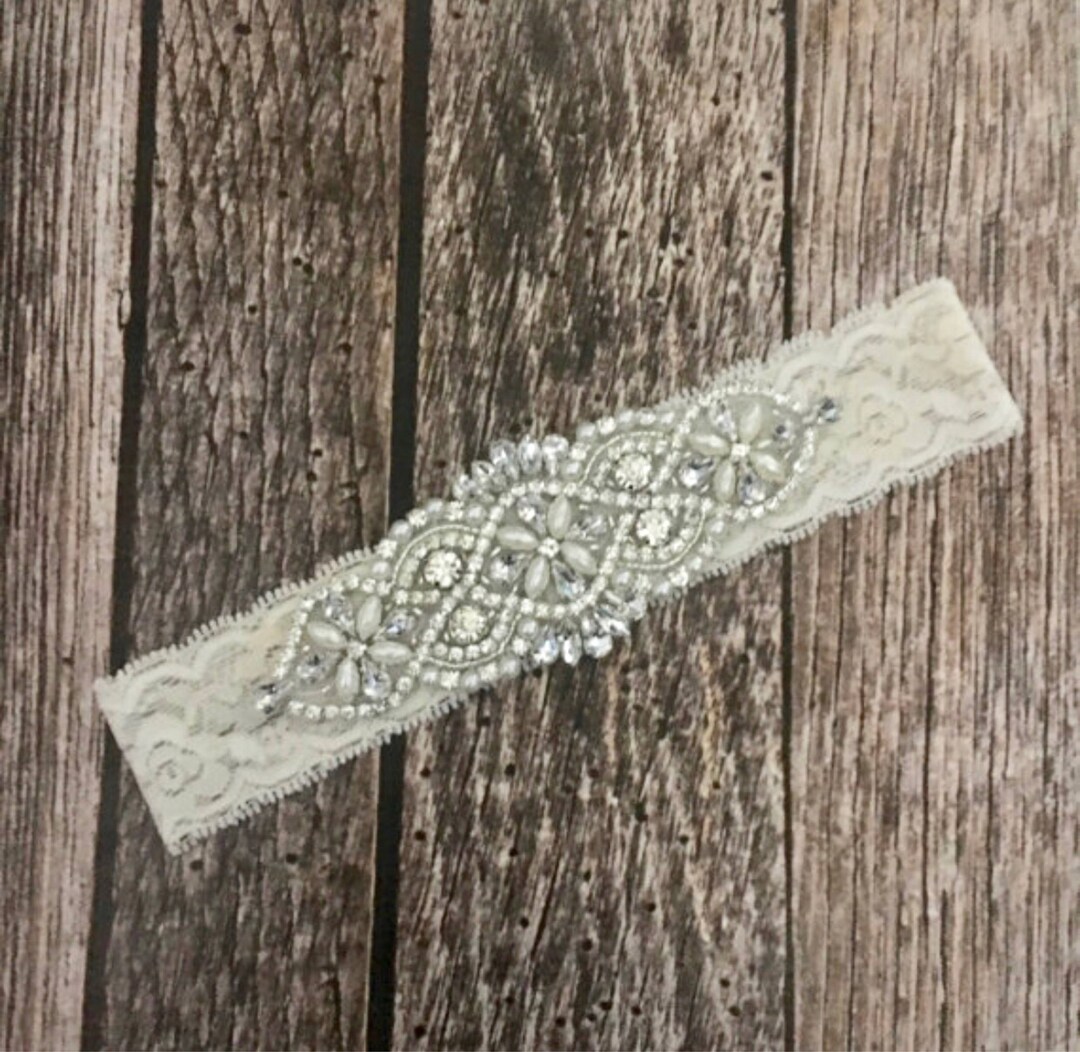 Rhinestone Headband, Ivory Headband, Flower Girl Headband, Wedding