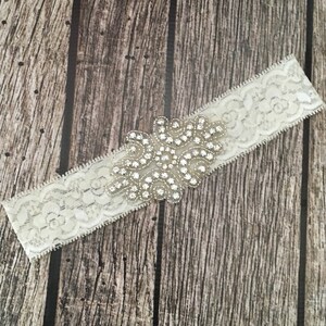 Rhinestone headband, ivory headband, flower girl headband, wedding headband, dressy headband, formal headband, baby headband, flower girl