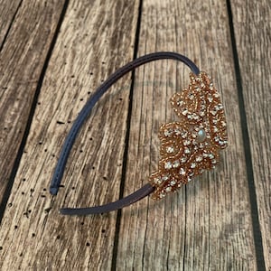 Rhinestone headband, charcoal headband, flower girl headband, wedding headband, dressy headband, formal headband, halo, baby headband,