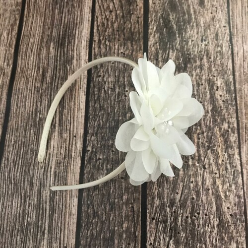 Ivory Headband Flower Girl Headband Flower Girl Wedding Etsy