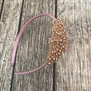 Rhinestone headband, medium pink headband, flower girl headband, wedding headband, dressy headband, formal headband, halo, baby headband,