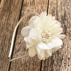 Ivory headband, flower girl headband, flower girl, wedding headband, hard headband, child headband