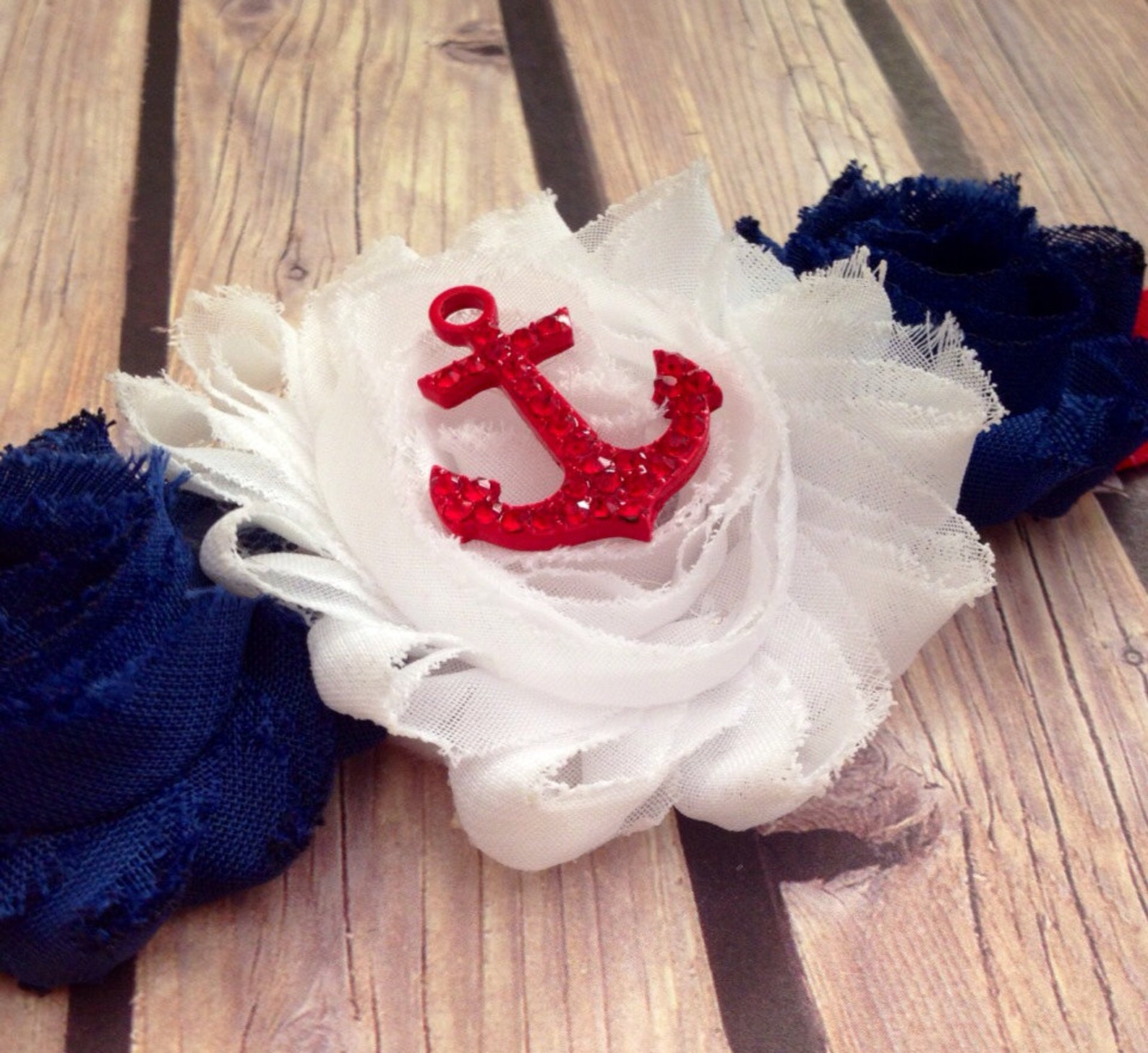 Red White and Blue Headband Sailor Headband Anchor Headband Etsy