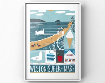 Weston Super Mare Love - A3 print