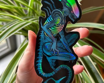 Xenomorph Kewpie Waterproof Sticker, Alien, Alien Movies, Face Hugger ...