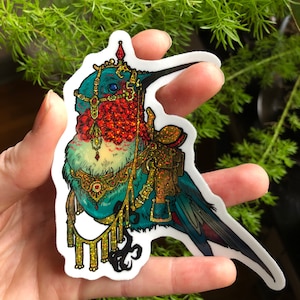 Saddled hummingbird stickers