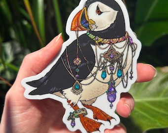 Jeweled Puffin Sticker