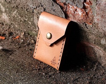 Porta-cartões de visita de couro feito à mão/capa de cartão de couro/feito à mão em Portland, Oregon