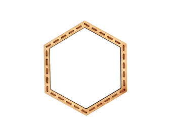 Trivet hexagonal, tripé geométrico de madeira e couro, almofada quente, feito à mão em Portland, Oregon