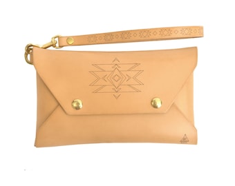 Bolsa Envelope de Couro / Bolsa de Couro / Bolsa Minimalista / Feita à mão em Portland, Oregon.