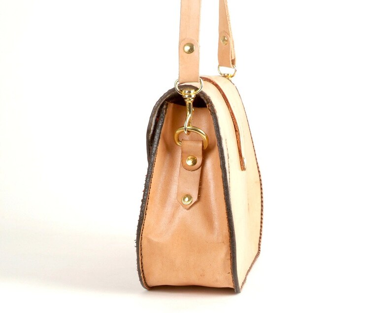 Wool Lined Saddlebag Cross Body Handcrafted in Portland Bless Leather Day Purse Hand stitched Oregon