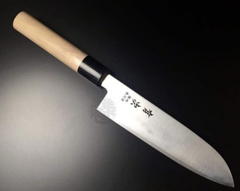 Japanese Chef Knife Aritsugu Santoku 180 mm 7.08" White steel Personalized Name Gift