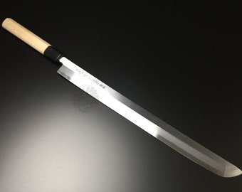 Japanese Chef Knife Aritsugu Sakimaru Takohiki 300 mm 12" Blue Steel Sheath Personalized Name Gift