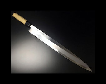 Japanese Chef Knife Aritsugu Yanagiba Betsuuchi 270 mm 11" Blue Steel Sheath Sushi Knife Personalized Name