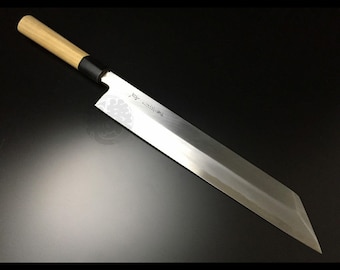 Japanese Chef Knife Aritsugu Kiritsuke 270 mm 11" White Steel Sheath Personalized Name Gift