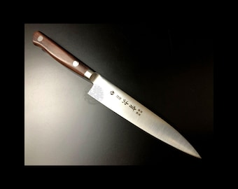 Japanese Chef Knife Aritsugu "A" Petty 160 mm 6" Alloy Steel Sheath Personalized Name Gift