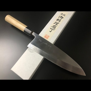 Japanese Chef Knife Aritsugu Deba Special 165 mm 6.5&quot; White Steel Sheath Personalized Name Gift