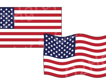 USA Flag Clipart, 4th of July, American Flag Clipart, United States Flag Clipart, US Flag Clipart, Jpeg, Png, Svg, Digital, Printable