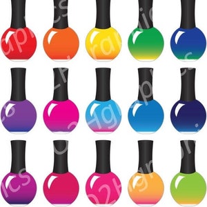 Nail Polish Clipart, Make up Clip Art, Vector Clipart, Bottle, Digital Scrapbooking, Graphic Artwork, PNG, Jpeg, SVG, Digital Download, Com