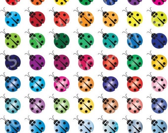 Ladybug Clipart, Colorful Bugs Clip Art, Vector Clipart, Digital Scrapbooking, Graphic Artwork, PNG & Jpeg, Digital Clipart, Co