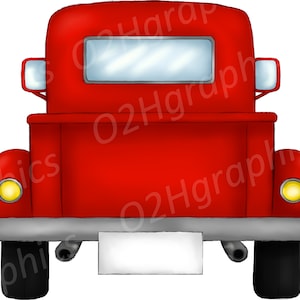 Vintage rode pickup trucks clipart, voertuig clipart, vector clipart, digitale scrapbooking, grafische illustraties, PNG, jpeg, sVG, digitale clipart
